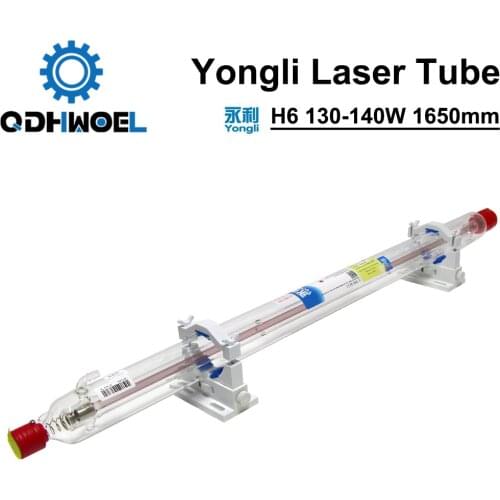 Yongli H Series H6 130-140W CO2 Laser Tube Length 1650 Dia.70mm Wooden Box Packing for CO2 Laser Engraving Machine