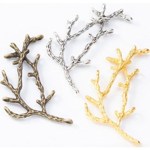10pcs Metal Tree Branch Charms Pendants for DIY Necklaces Bracelets Brooches Jewelry Findings Craft Jewelry Making Wholesale