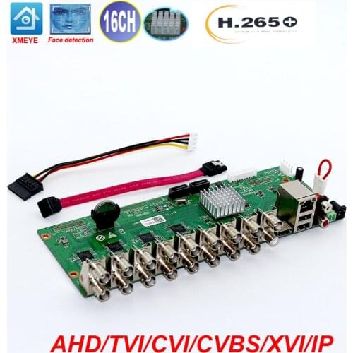 CCTV AHD DVR Board 16CH Video Surveillance Hybride Recorder 6 In 1 H265 for Coaxial Camera AHD TVI CVI Analog IP XVI HDMI Vga