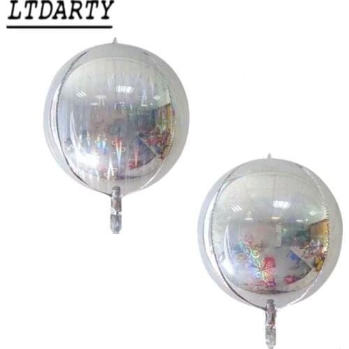 20pcs 22inch silver laser 4D round foil balloon love flower type wedding birthday party decoration helium inflatable balloon