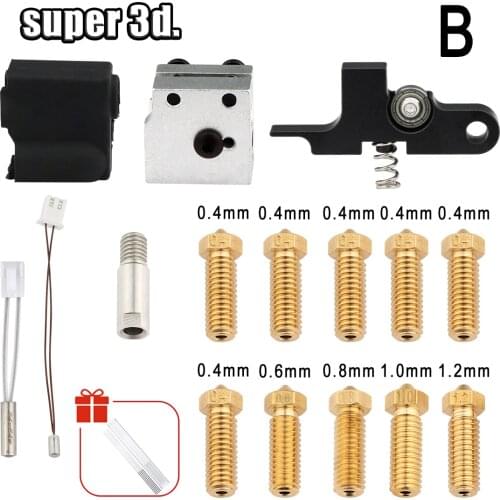 3D Printer Parts Extruder Sidewinder X1&Genius Silicone Nozzle Kit Heat Block Throat Heat Pipe &Thermistor Extruder Idler Arm