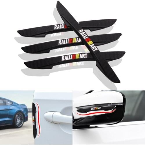 4PCS Car Door Anti-collision Bumper Strip Guards Side Protector Sticker For Mitsubishi RalliArt Lancer Ralli Art 10 Asx Styling