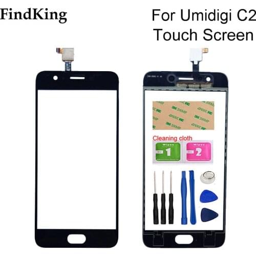 5.0'' Mobile Phone Touch Glass For UMIDIGI C2 Touch Screen Glass For Umi C2 Digitizer Panel Lens Sensor Tools Adhesive