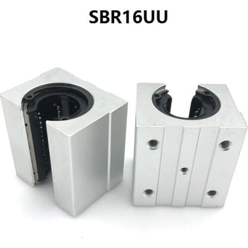 50pcs/lot SBR16UU Open Type Linear Ball Bearing Sliding Block for SBR16 16mm linear guide rail CNC router