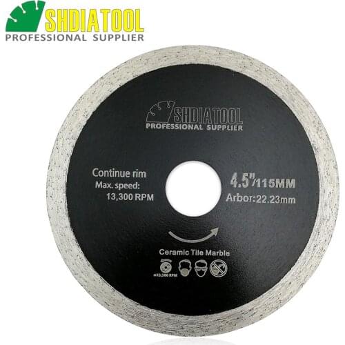 SHDIATOOL 10pcs 115mm Hot-pressed Thin Continue rim diamond cutting blades Ceramic Tile hard material Cutting Disc chip-free