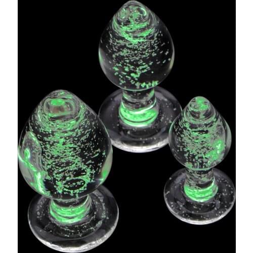 Sex Anal Beads Anal Dilators Luminous Glass Butt Plug Sex Shop Sex Toys for Couples Anal Plug Toys for Adults