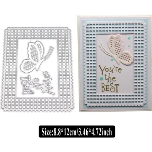 Butterfly Background Cutting Dies for Card Making, URYKE Die Cuts Stencil Metal Pattern Template for DIY Embossing Scrapbooking