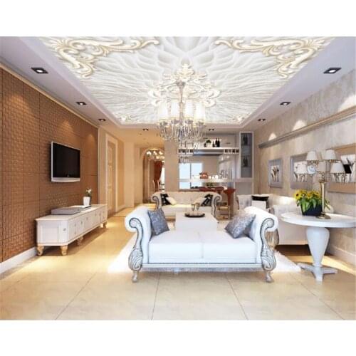 Beibehang Custom 3d wall paper murals 3D Water Wave Jade Continental ceiling Living room bedroom ceiling 3d wallpaper behang