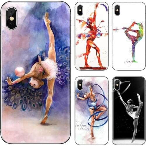 Color ribbon gymnastics movement For iPod Touch For iPhone 11 Pro 4 4S 5 5S SE 5C 6 6S 7 8 X XR XS Plus Max Soft Case Housing