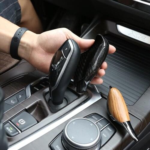 For BMW X3 X4 5 6 7 Series G11 G12 G30 G01 G02 2017-2021 Real Carbon Fiber Car Gear Shift Head Trim Stickers Car Accessories
