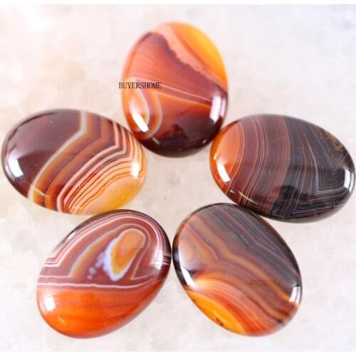 For Jewelry Making Necklace Pendant Bracelet Earrings 22x30MM Oval Natural Stone Brown Veins Onyx CAB Cabochon 2Pcs K537