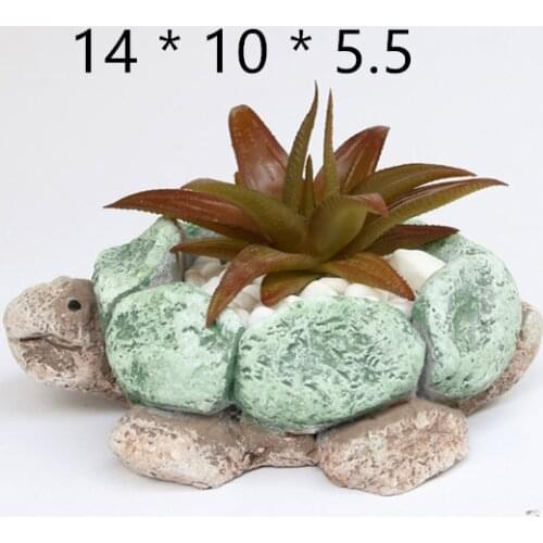 Home Garden Desktop Decorating Cement flowerpot Silicone Mold 3D Turtle Pot Mould Concrete Planter Stone Molds