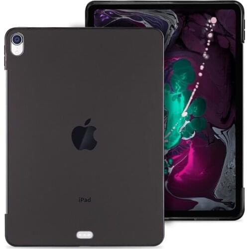 Cut Edge Case for 2018 iPad Pro 11 inch Half Side Soft Jelly Cover Can Charge Pen