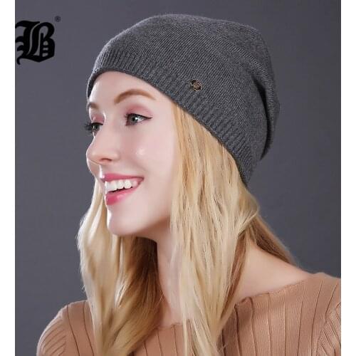 [FLB] Womens Hat Knitted Wool Hats For Winter Hip-hop Style Hot Sale Gorros For female Good Quality Casual Caps FLBMX17007