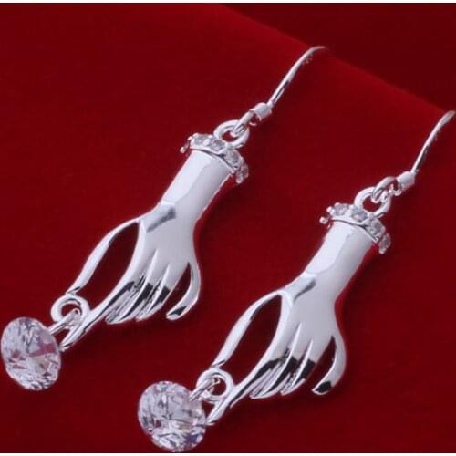 AE590 Pretty silver earrings , 925 silver fashion jewelry , hand inlaid stone /bcfajtma azgajqna