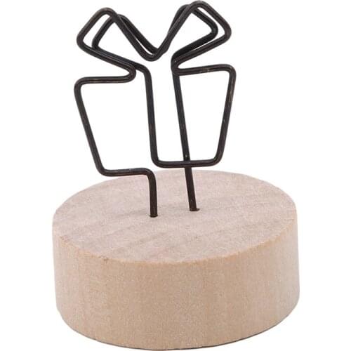 Creative Log Clip Photo Folder Menu Number Log Clip Holder Wedding Party Table Decor Heart-Shape Cat Light Bulb Pentagram House