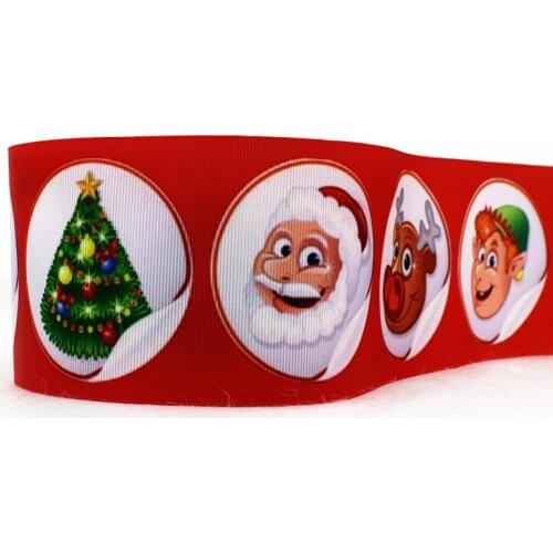 IuBuFiGo 10 yard 3" Merry Christmas Printed Grosgrain ribbon Cartoon gift ribbon bows dlework DIY headband tape 2001