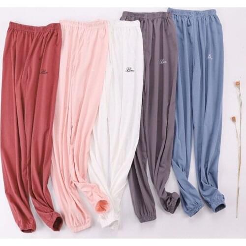 100% Cotton Sleep Bottom Women Flannel Long Pant Home Pajamas Soft Pants Big Size Casual New Fashion Warm Simple Sleepwear
