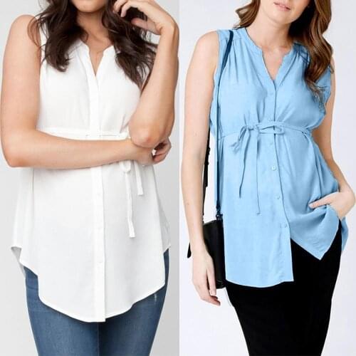 Female pregnant woman maternity care solid breastfeeding summer striped shirt cloth summer maternity shirt dress female