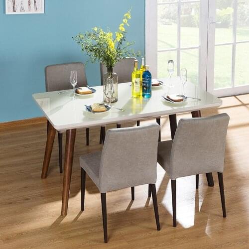 Home furnishing modern simple combination table dining chair tempered glass ptdk009t
