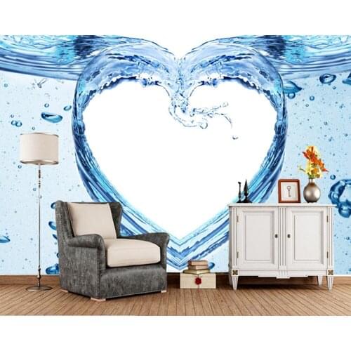 Water Heart photo 3d wallpaper mural papel de parede,living room sofa TV wall bedroom bathroom wall papers home decor cafe bar