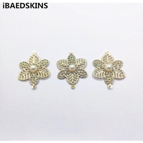 New arrival! 47x35mm Rhinestone Flower shape charm/Connectors for Necklace,Earrings parts, Accessories,hand Made Jewelry DIY