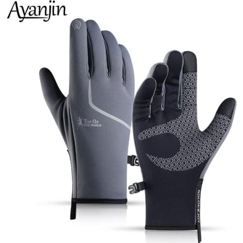 New Style Cycling Gloves Winter Warm Sports Outdoor Non-slip Waterproof Wear-resistant Warm Reflective Cycling Gloves