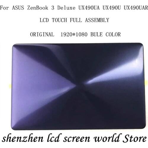 Original14"LCD screen replacement for ASUS ZenBook 3 Deluxe UX490UA UX490U UX490UAR UX490 notebook LCD Assembly upper half parts
