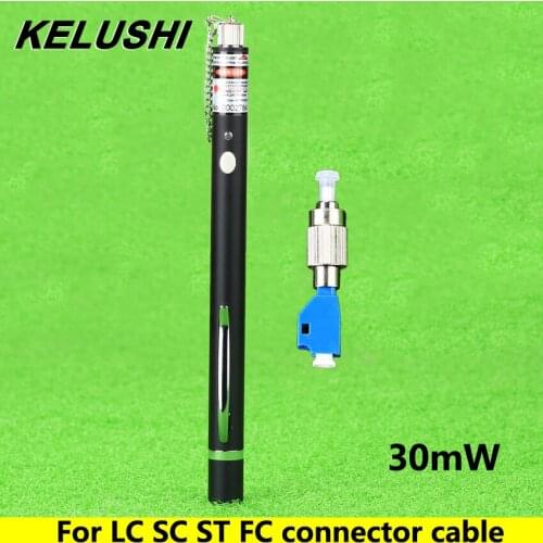KELUSHI 30mW pen style Visual Fault Locator Fiber Tester Detector FC Male to LC Female Adaptor For LC/SC/ST/FC Connector Cable
