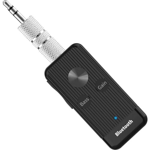 HFES Bluetooth 5.0 Receiver,Noise-Cancelling and Bass Mode,Car Bluetooth Receiver Built-in Microphone Handsfree Calls