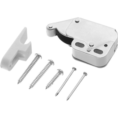 21 x 27mm Mini Anti-Theft Cupboard Doors Lock With Cross Keys Push Spring Clip Lock Catch Latch Cabinets Furniture Hardware