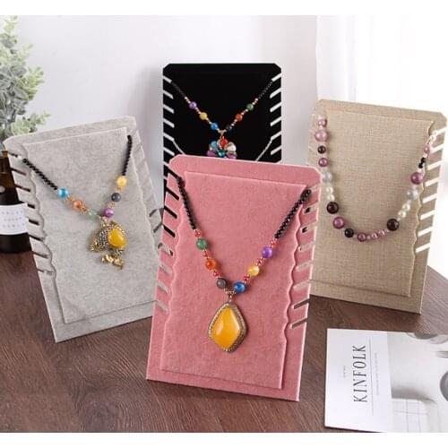 Pink Black Necklace Bust Jewelry Pendant Necklace Bracelet Display Holder Stand Velvet Easel Rack Composite Board Jewelry Holde
