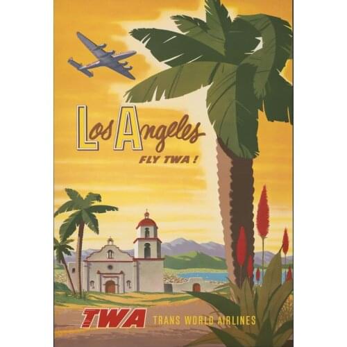 Vintage Travel Retro Los Angeles Art Film Print Silk Poster Home Wall Decor 24x36inch