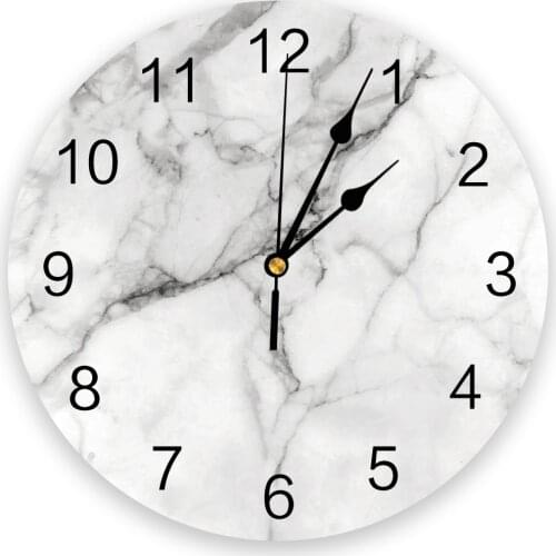 Modern Wall Clock Marble Texture Rifts Art Living Room Study Bedroom Office Cafe Home Creative Decoration Hanging Clock