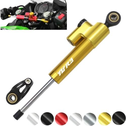 YZF R3 R6 CNC Steering Damper Stabilizer Linear Reversed Safety Control For NINJA 400 Motorbike Motorcycle Bikes Over 600cc