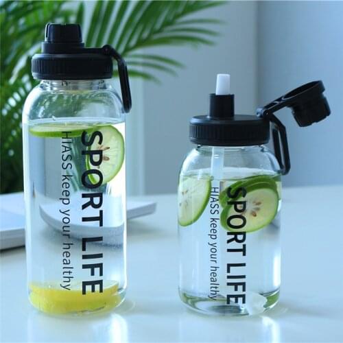 Glass Bottle 1000ml Large Capacity Water Glass Cup Heat Resistant Sport Portable Cup Creative Simple Glass Female Student