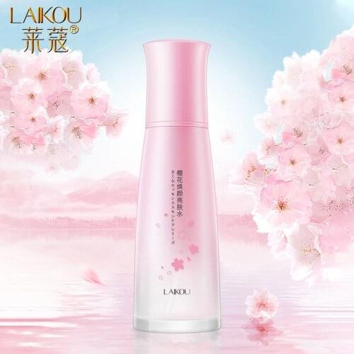 LAIKOU Cherry Blossoms Face Tonic Deep Moisturizing Oil-control Shrink Pores Makeup Water Whitening Skin Care Face Toners 130ml