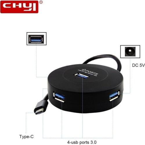 CHYI Type C USB HUB 4 Port USB 3.0 Splitter With Micro USB Charging Port For iMac Computer Laptop Accessories OTG HUB USB