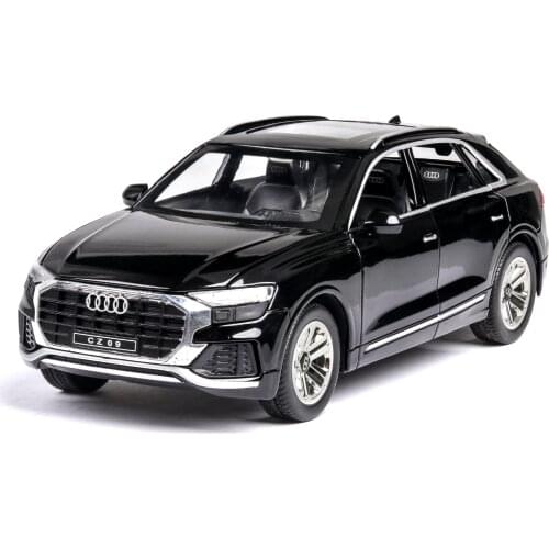 1:24 High Simulation Audi Q8 With Sound And Light Pull Back Alloy Toy Car Model Toys For Children Gifts Cars Metal Model Rc Car