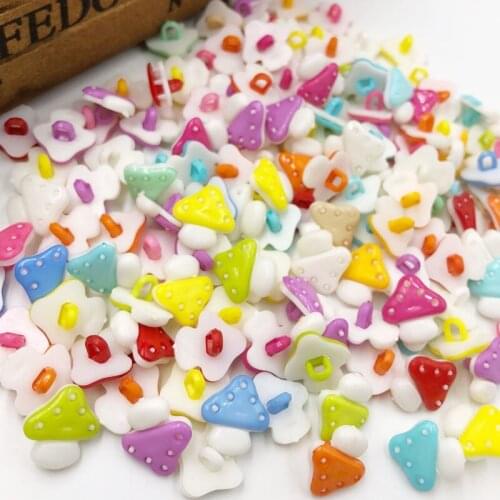 100pcs plastic Kids button Mushroom Appliques/sewing backhole PT32