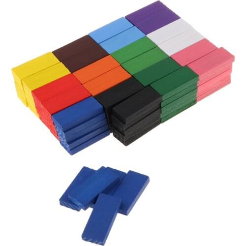 120pcs Wooden Blocks Dominoes, Children Preschoolers Counting Learning Puzzle
