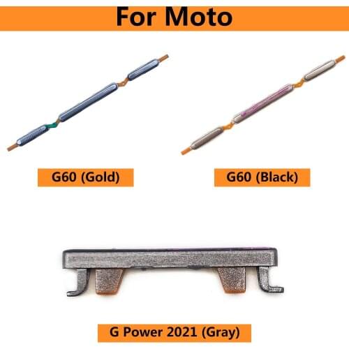 20Pcs/Lot，New Repair Side Keys Power + Volume Buttons Replacement Part For Motorola Moto E6 Plus E7 Power G Power 2021 G60