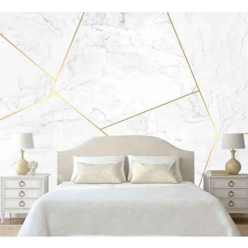 8D Papel Mural Gold Line Texture Geometry Marble 3d Stone Wallpaper Mural 3D Wall paper Photo Murals for Bedroom Sofa Background