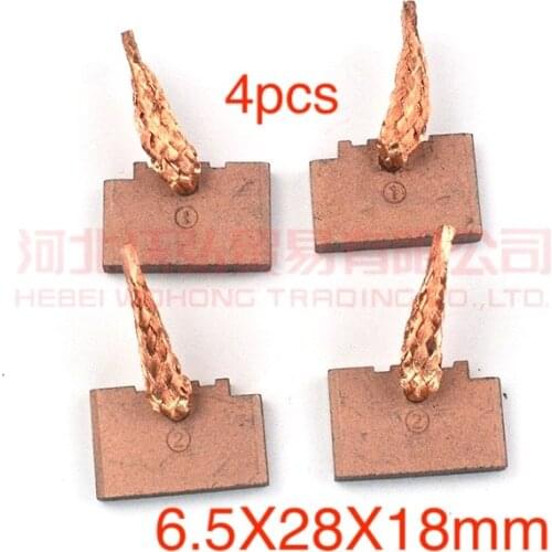 4pcs 6.5X28X18mm for BOSCH starter Weichai Auman Hualing heavy truck starter motor carbon brush