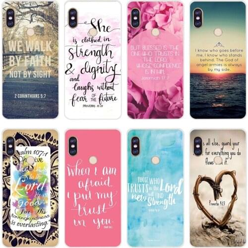 5H Bible Verse Quotes Soft Silicone Tpu Cover phone Case for xiaomi redmi 6 pro 5 plus note 6 pro 4 4x mi 8