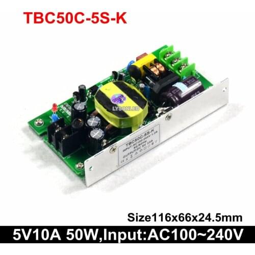 5V 10A 50W LED Scrolling Display Power Supply , Input AC100-240V Slim Supply(35W//75W/100W Stock)