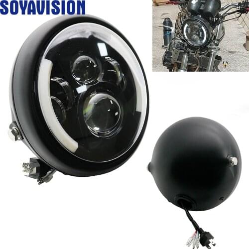 7 Inch 60W DOT SAE E9 Motorcycle Headlamp angle eye with DRL turn signal Led Headlight housing bucket