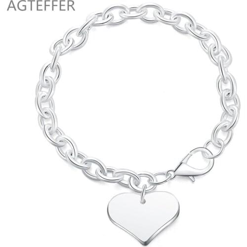 AGTEFFER 925 Sterling Silver Lobster Heart For Women Wedding Engagement Party Fashion Jewelry