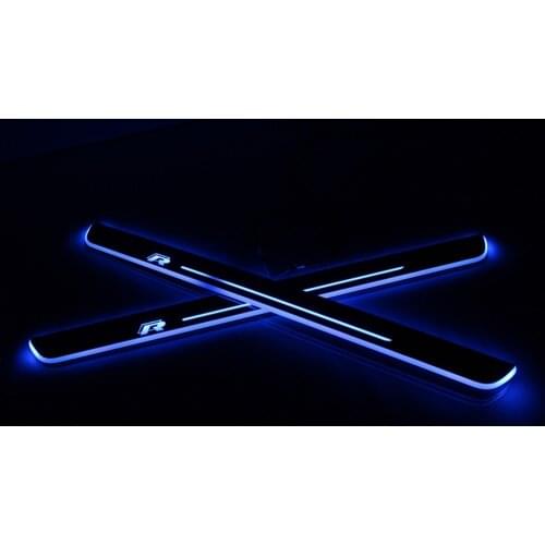 Acrylic Moving LED Welcome Pedal Car Scuff Plate Pedal Door Sill Pathway Light For Volkswagen Scirocco R 2009-2015