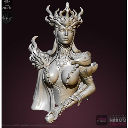 55mm Resin Bust Empress of the Deep Sea Resin Model Self-assembled TD-2172